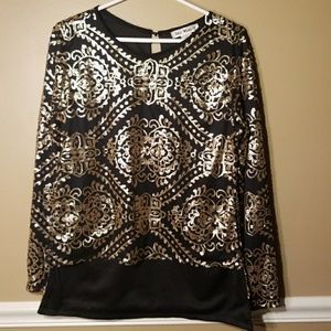 Black, Gold Say What? Blouse